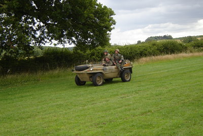 a spitfire plus two messerschmitts flew past